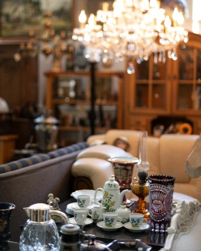 high angle teacups antique store scaled (2)