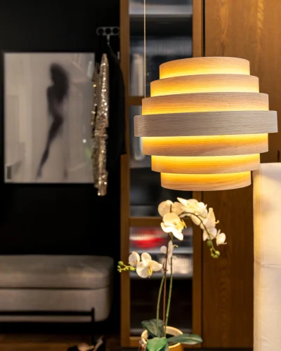 warm pendant lamp cozy bedroom soft glow scaled